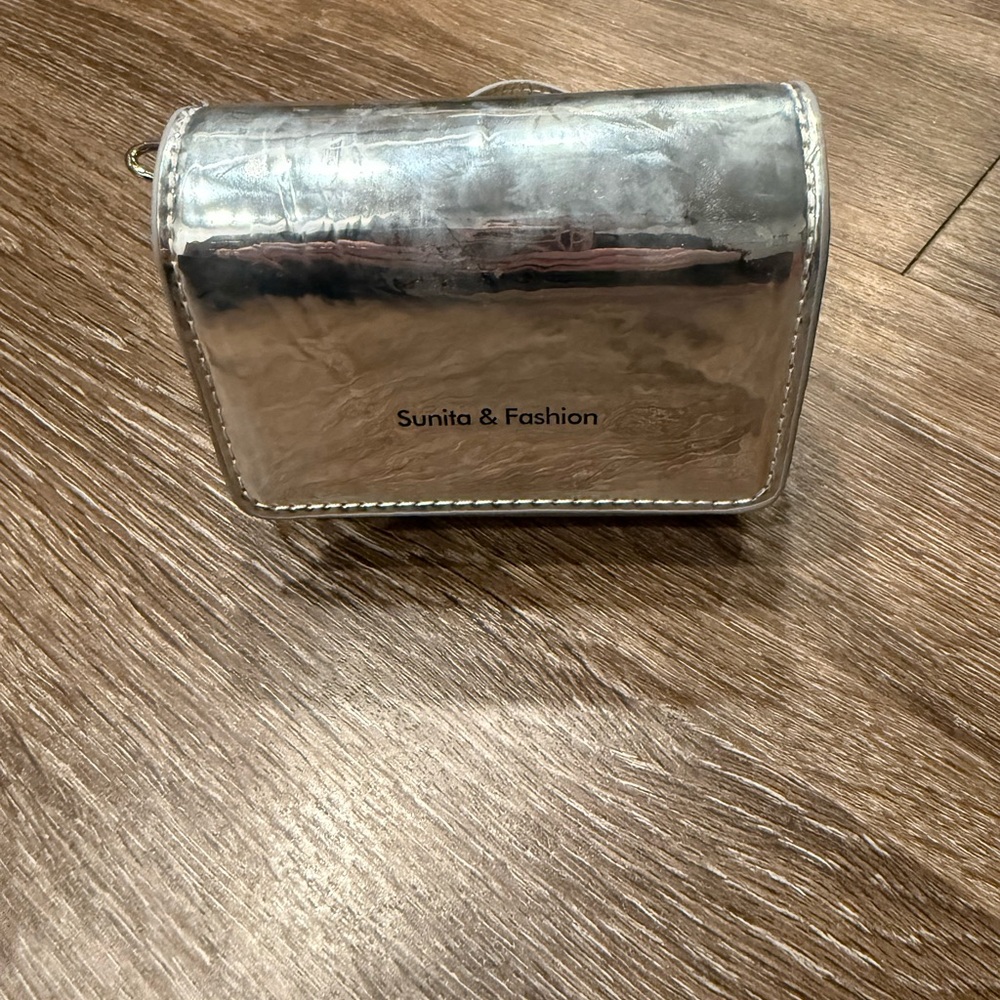 Silver Metallic Crossbody Bag